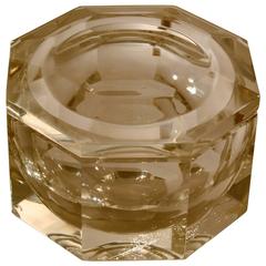 Large Faceted Clear Lucite Italian 1960's Container