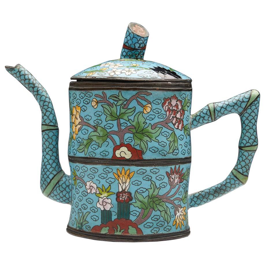 Antique Chinese Cloisonné Teapot, 19th-20th Century
