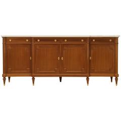 French Louis XVI Style Buffet with Marble Top