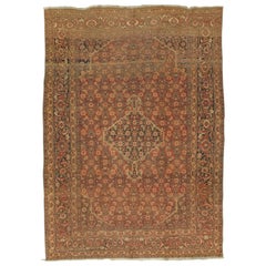 Antique Tabriz Carpet, Persian Rug, Handmade Oriental, Terracotta, Brown, Beige