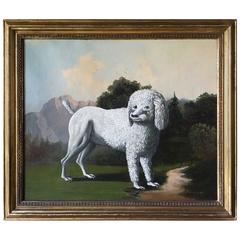 Antique German School, 19th Century Painting of a Dog in Landscape