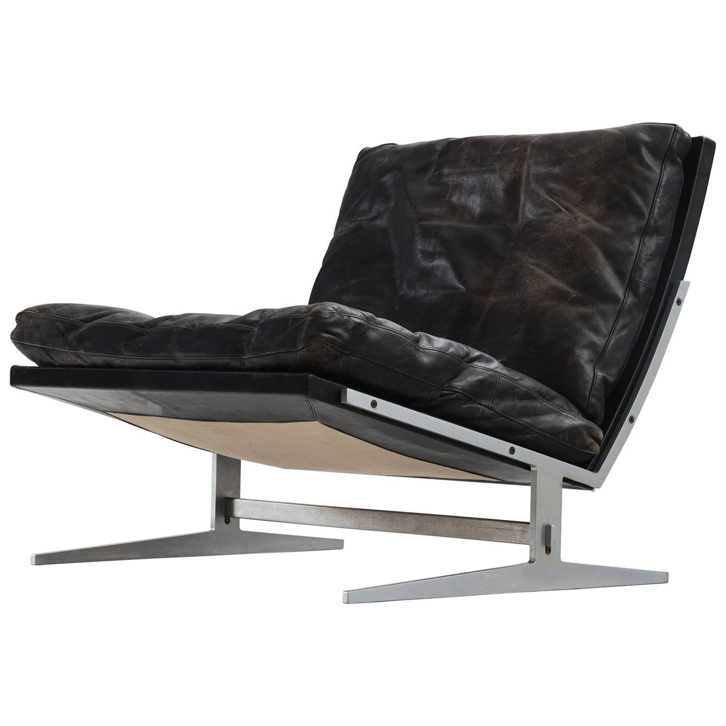 Fabricius & Kastholm Black Leather Slipper Chair