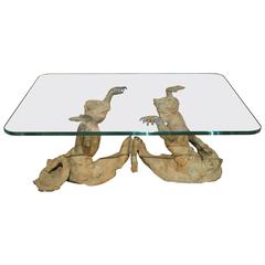 Bronze Tritons Coffee Table with Glass Top 11
