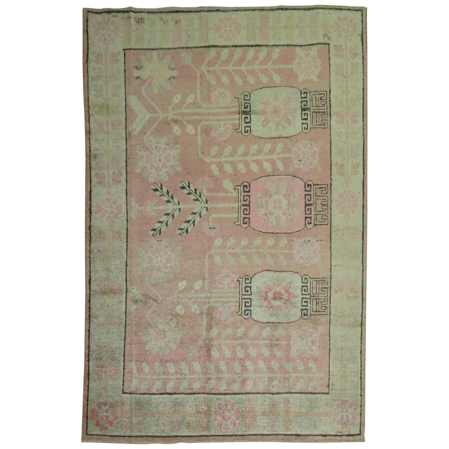 Pink Samarkand Khotan Rug For Sale