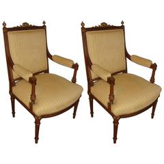 Pair Louis XVI Armchairs Manner of Maison Jansen