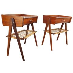 Pair of Teak Danish Modern Nightstands