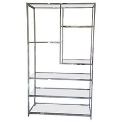 1970s Chrome and Glass Étagère Attributed to Milo Baughman 8