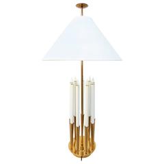 Hollywood Regency Tommi Parzinger Brass Candelabra Table Lamp 7