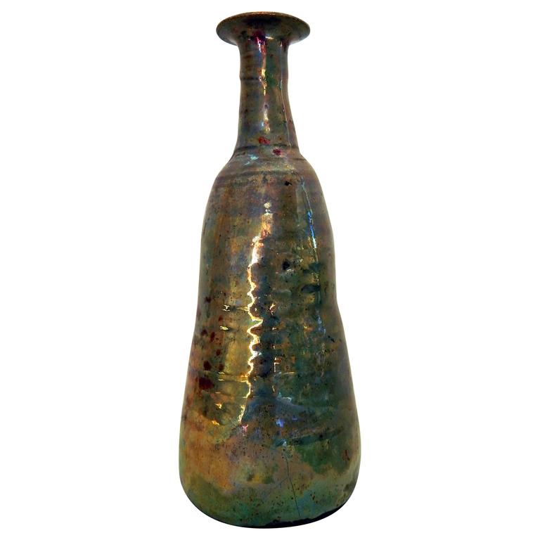 Beatrice Wood Studio Ceramic Lustre Vase, Iridized Glaze at 1stdibs