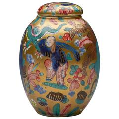 Antique Kangxi Chinese Lidded Jar, 1662-1722