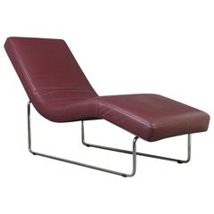 Vintage German Pink Leather Lounge Chair