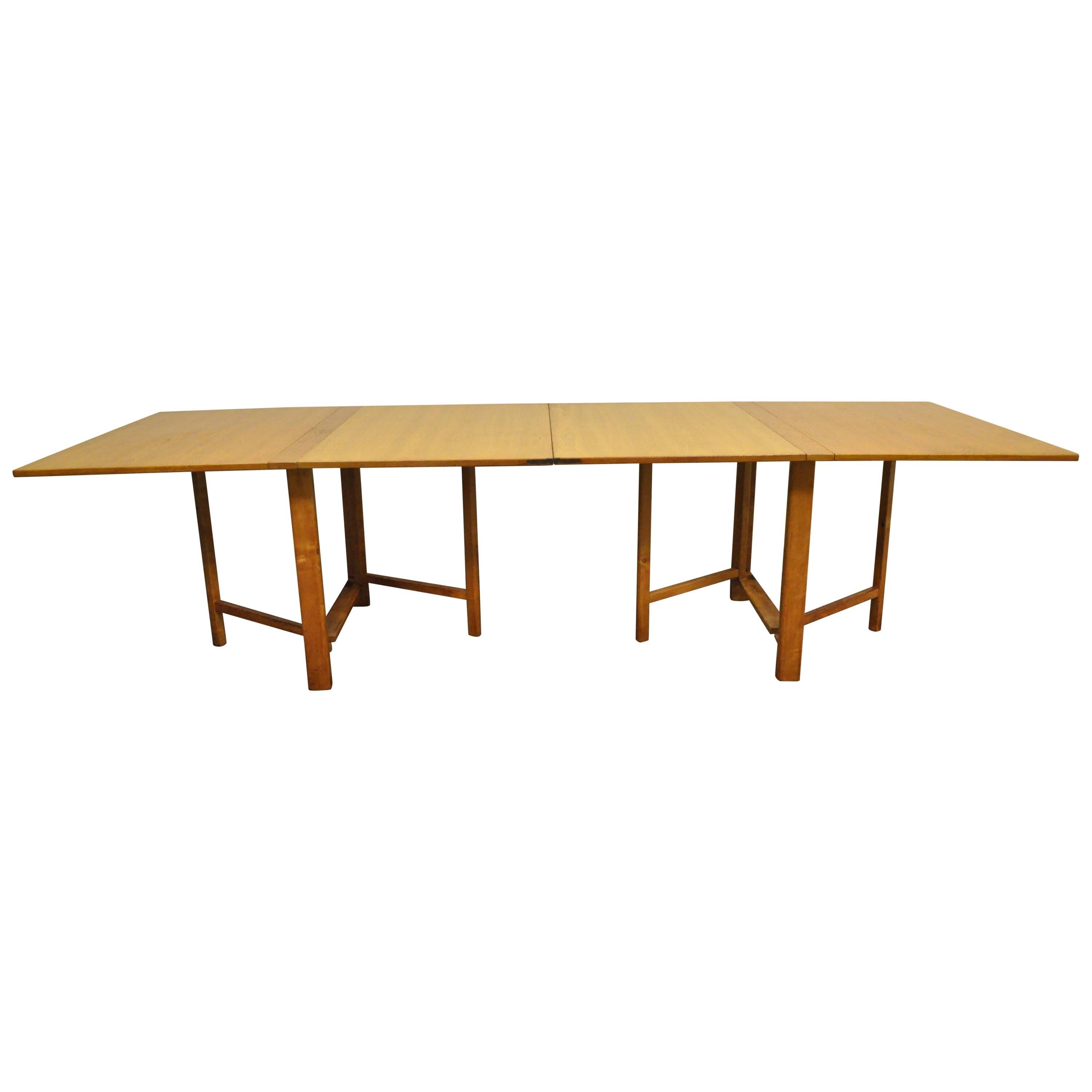 Bruno Mathsson Gate Leg Maria Expandable Gateleg Teak and Birchwood Dining Table