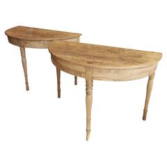 Pair of Vintage Demilune Tables