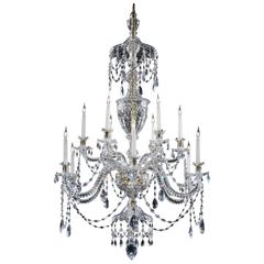 George III Twelve-Light Cut-Glass Chandelier Attributed to Parker & Perry 5