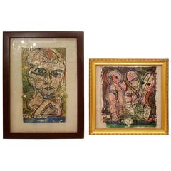 Two Alexander Gore Modern Art Paintings Signed and Dated