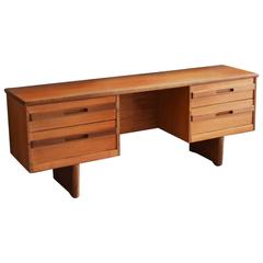 Retro William Lawrence of Nottingham, 1970s, Mid-Century Desk with Slot Pull Drawers