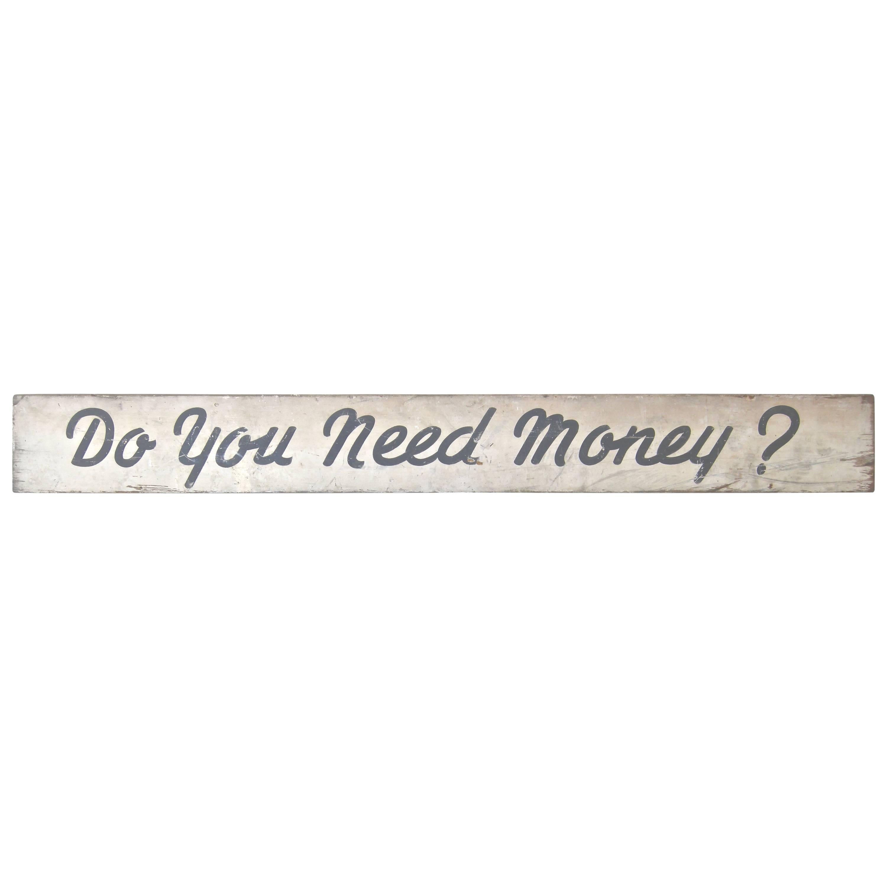 Vintage "Monetary" Sign For Sale