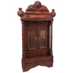 Exceptional Tramp Art Mirrored Wall Cabinet 6