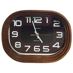 Retro Modernist Wooden Clock from Kienzle Electronic in Germany, 1970s