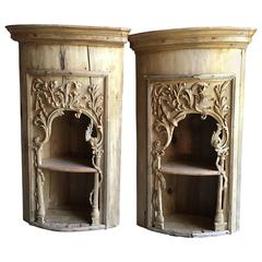 Antique Pair of 18th Century Italian Corner Cabinets