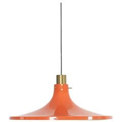 Original 1960s Orange Tulip Hanging Light by Hans-Agne Jakobsson, Sweden