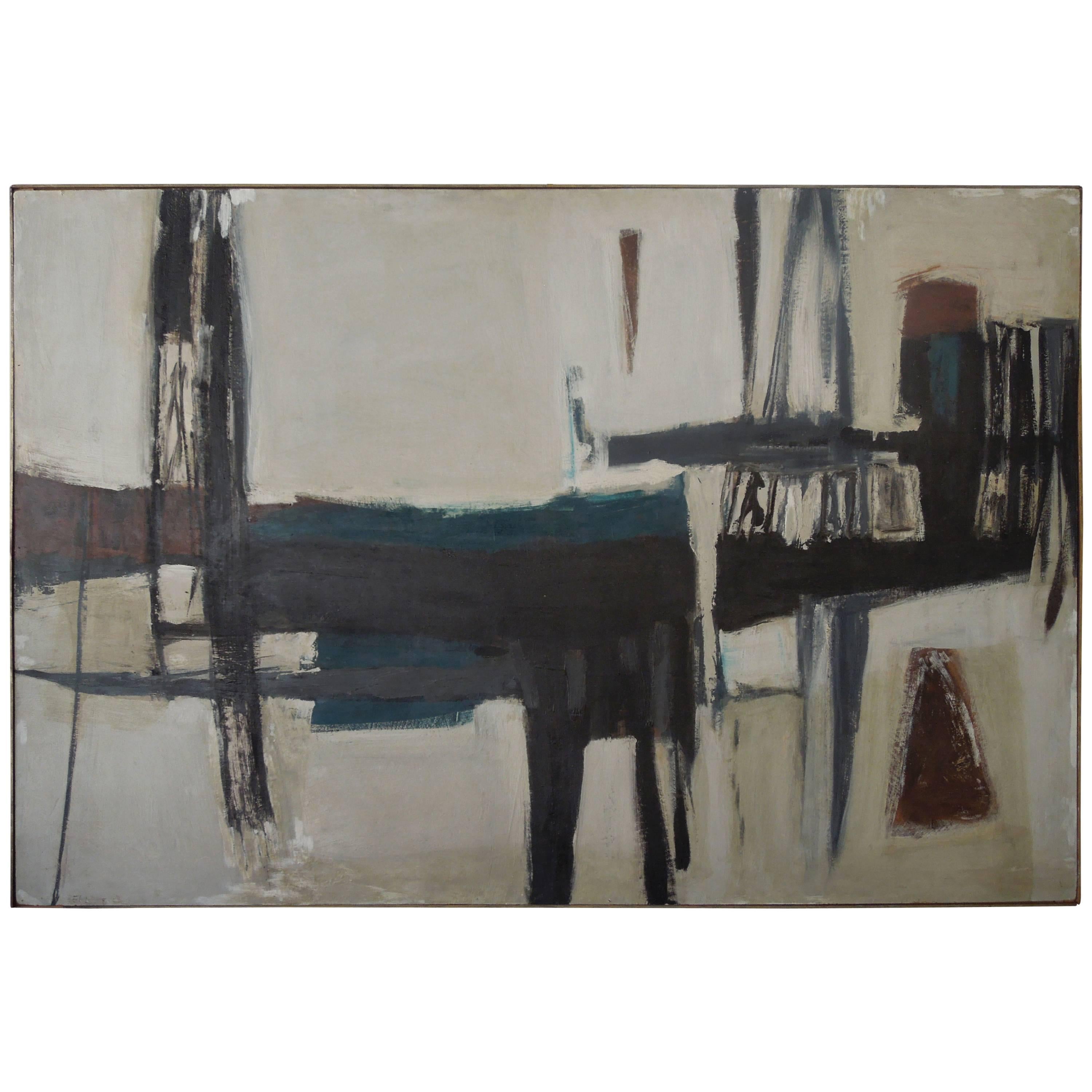 Large Spectacular Mid-Century Modern British Abstract Painting by Trevor Bell