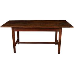 English Provincial Farm Table with "H" Stretcher