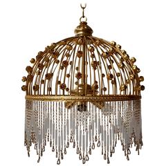 Italian Brass and Glass Chandelier 11