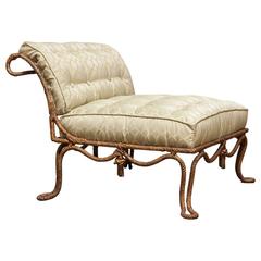 French Fournier Style Gilt Rope Slipper Chair
