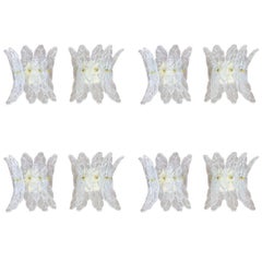 Set of Four Murano Glass Wall Sconces, Italy, 1960s