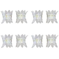Set of Eight Murano Glass Wall Sconces, Italy, 1960s 4