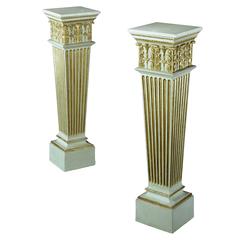 Pair of George III White-Painted and Parcel-Gilt Pedestals, 4411501
