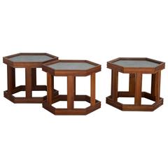 Group of Three Side Tables or Coffee Table by John Keal for Brown Saltman