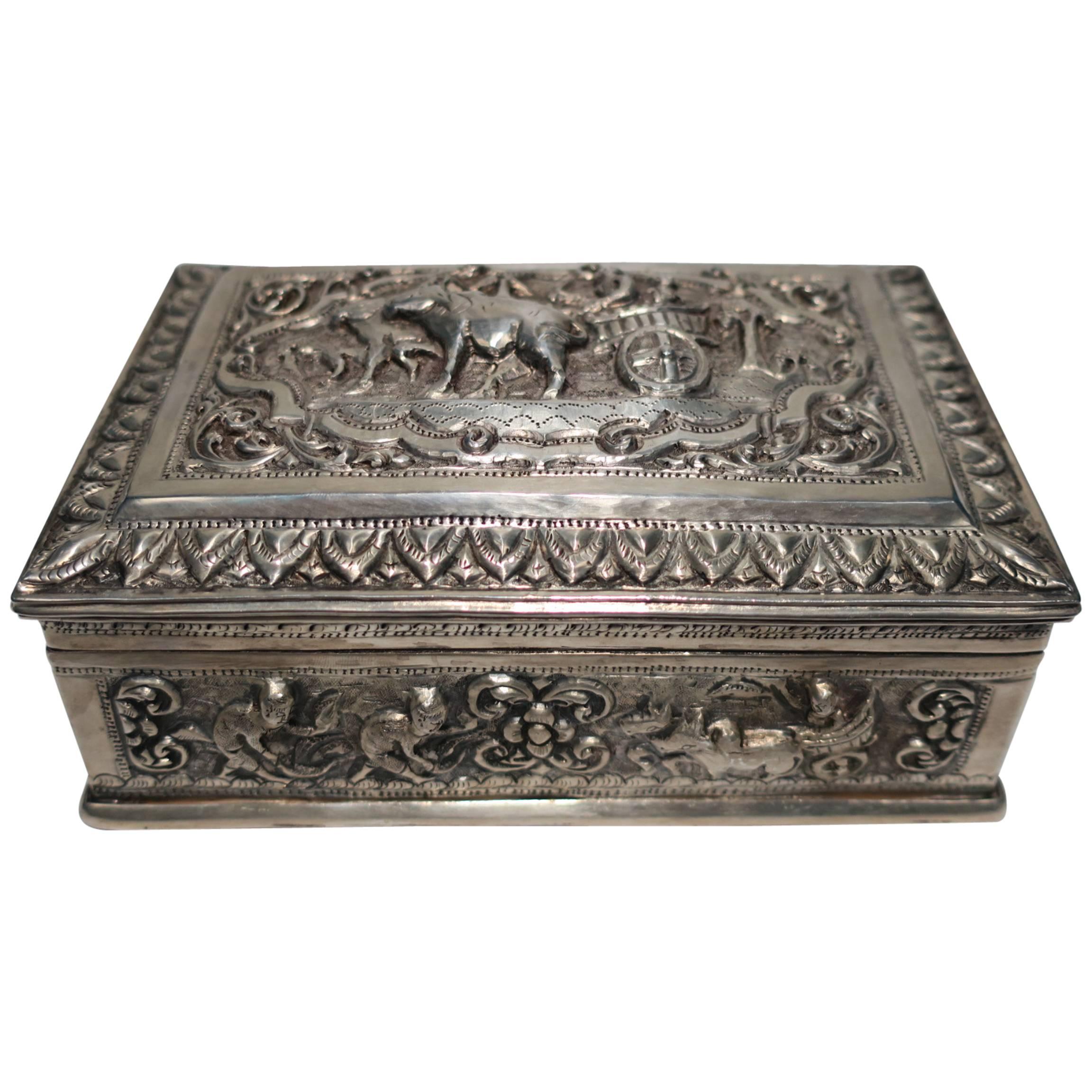 Vintage Sterling Silver Box from Burma
