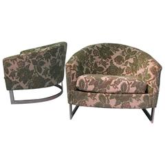 Pair of Mid-Century Modern Barrel Back Lounge Club Chairs by Selig 11