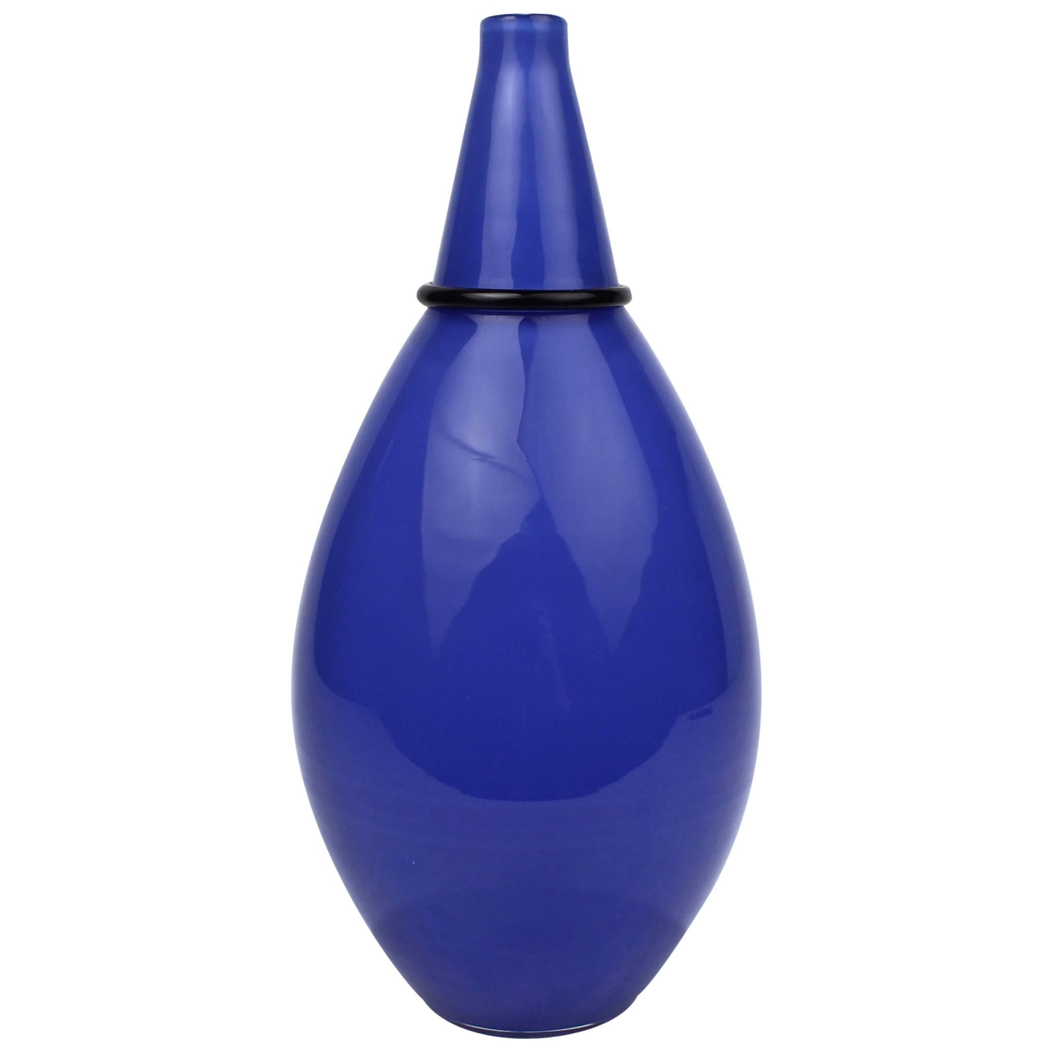 Blue Murano Glass Vase by Tagliapietra & Angelin for Effetre International, 1985