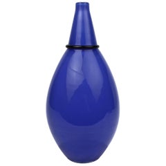 Jarrón azul de cristal de Murano de Tagliapietra & Angelin para Effetre International, 1985