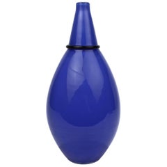 Vase en verre de Murano bleu de Tagliapietra & Angelin pour Effetre International, 1985