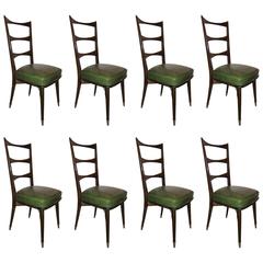 Set of Eight Italian Mid-Century Modern Dining Chairs 7