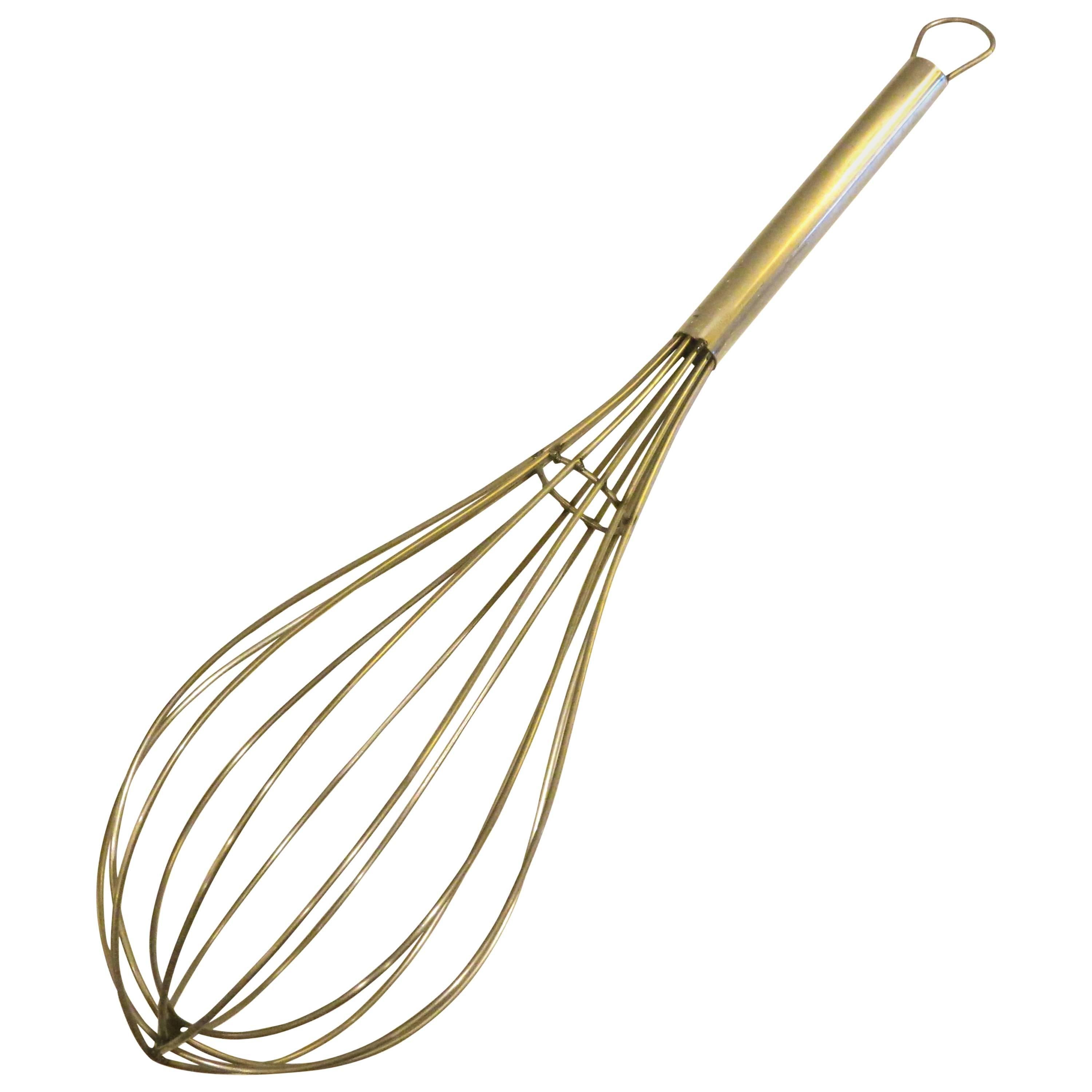 1970s Pop Postmodern Era Stainless Steel Extra Large Decorative Giant Whisk