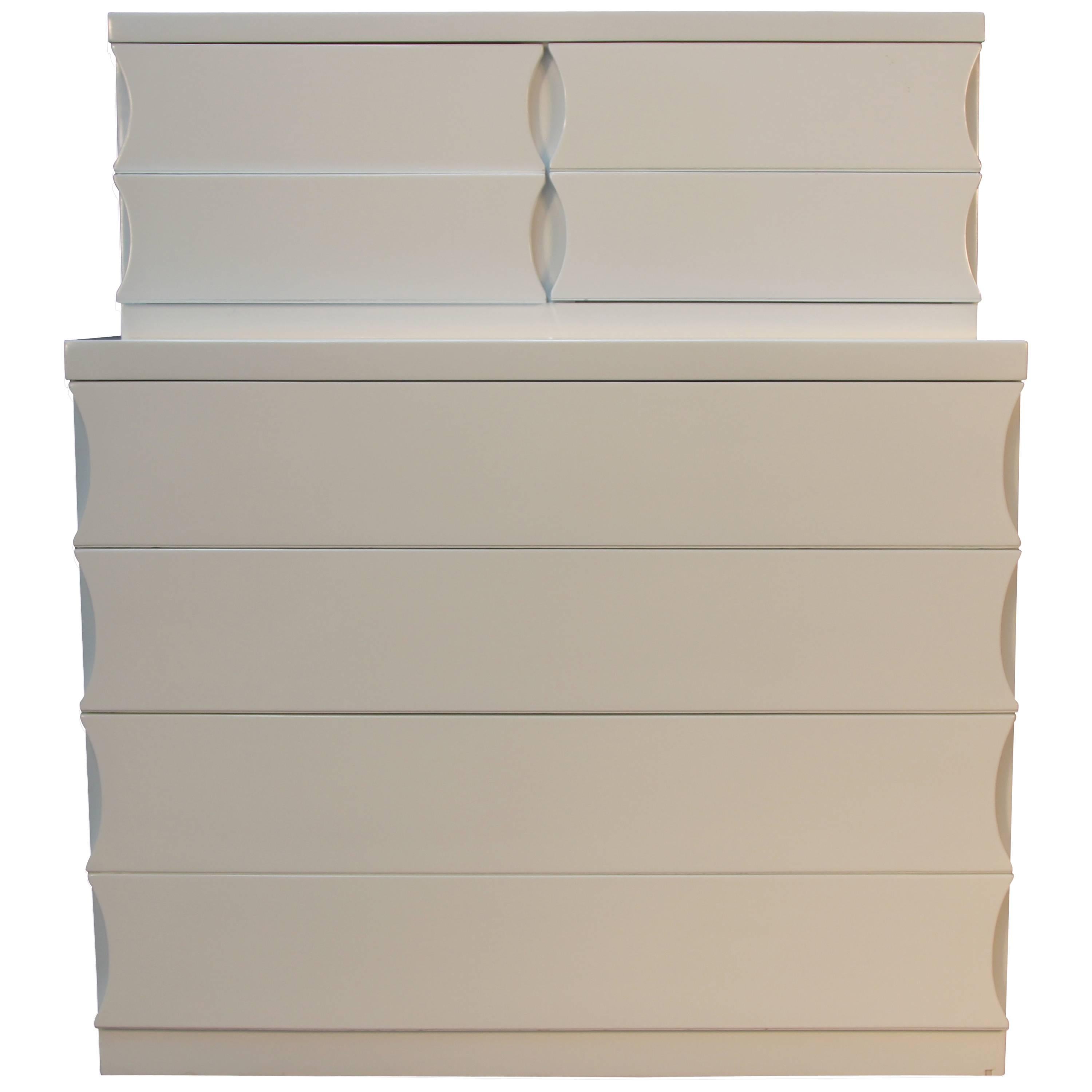 Newly Lacquered High Chest of Drawers For Sale