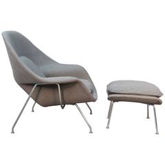 Eero Saarinen for Knoll Womb Chair and Ottoman Newly Upholstered
