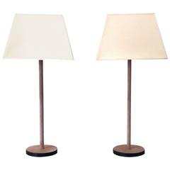 Pair of Lamps, Fabric and Metal, circa 1970, France