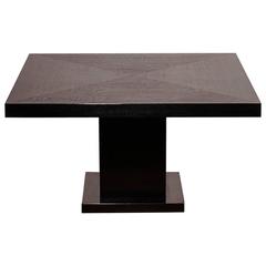 1970s, Black Oak Veneer Dining Table 10