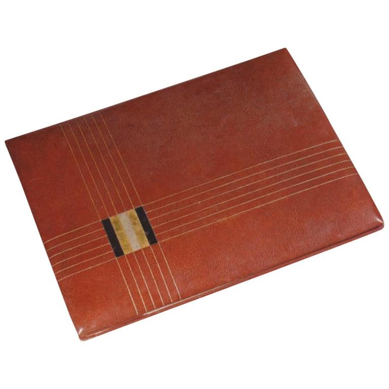 Custom Grey Leather Desk Pad Blotter Hungary Circa 2017 At 1stdibs Attributed To Rose Adler Leather Desk Blotter Circa 1930