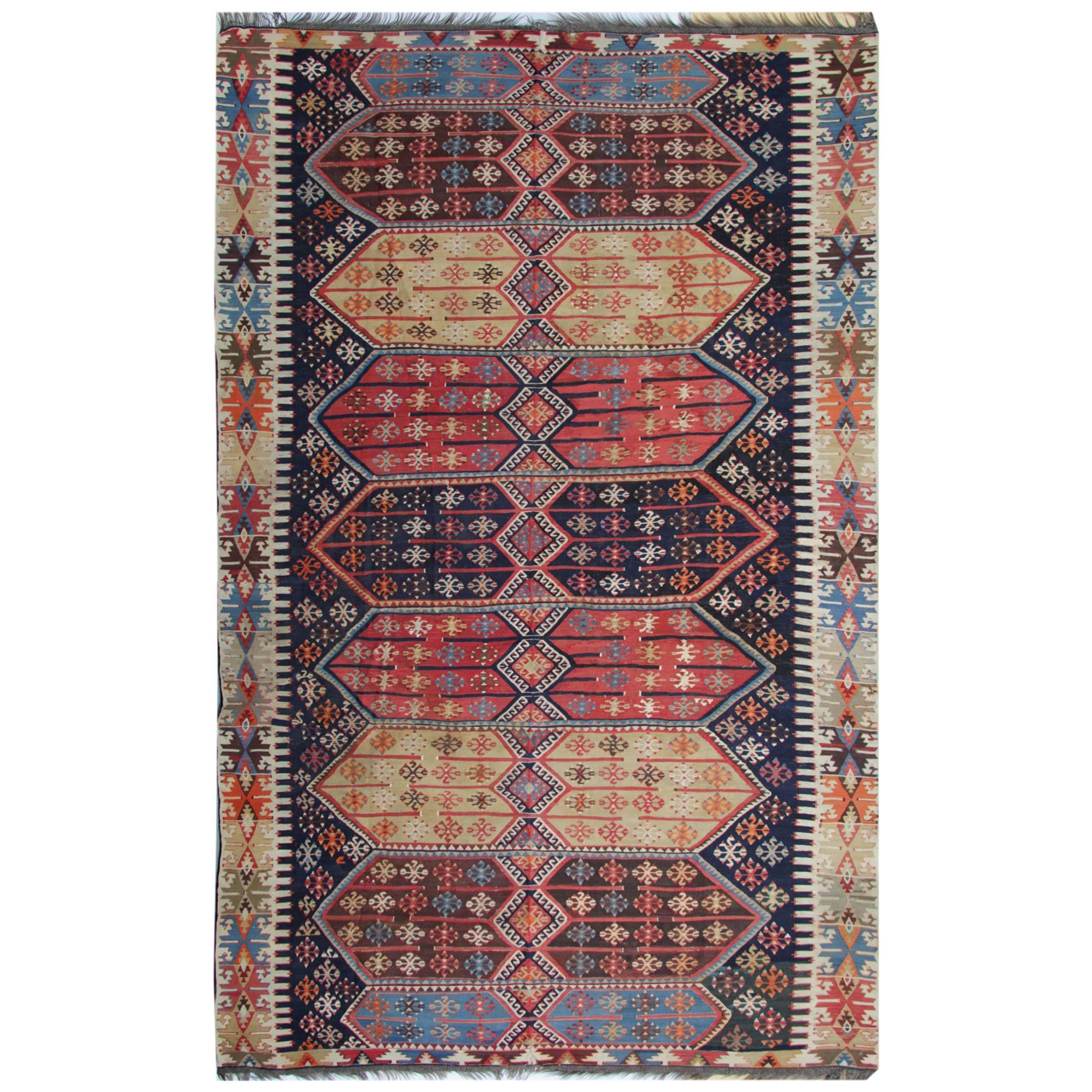 Turkish Rugs, Antique Rugs Kilims from Konya, Handmade Carpet Kilim Rug 