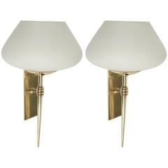 1950s Stilnovo Brass Pair of Sconces 4