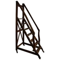 Antique French Oak Library Steps