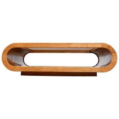 Milo Baughman Style Burl Coffee Table