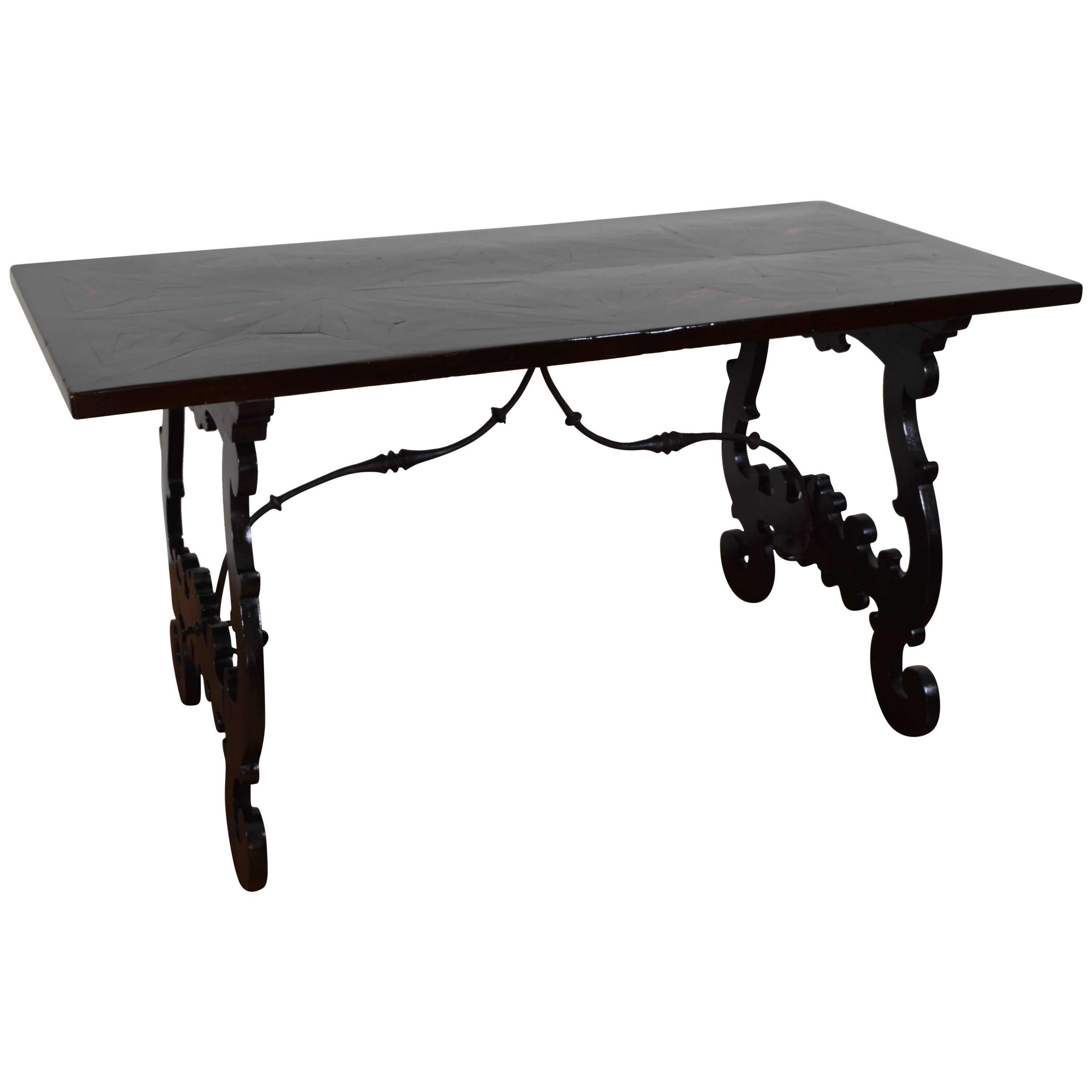 Italian Baroque Macassar Ebony & Ebonized Walnut Center Table, Late 17th Century